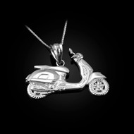 Sterling Silver Vespa Scooter Bike Pendant Necklace