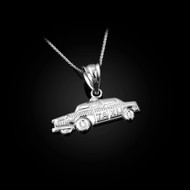 Sterling Silver Small Taxi Cab Charm Necklace