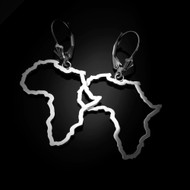 Sterling Silver Africa Open Design Leverback Earrings