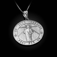 Sterling silver St. Jude Reversible Pray Medal Pendant Necklace