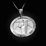 Sterling Silver St. Jude Thaddeus Pendant Necklace