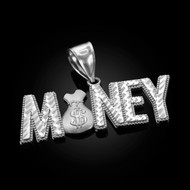Sterling Silver Money Bag Cash Dollar Hip-Hop DC Pendant