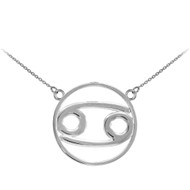 925 Sterling Silver Cancer Zodiac Sign Necklace