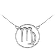 925 Sterling Silver Virgo Zodiac Sign Necklace