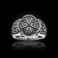 Oxidized Sterling Silver Celtic Cross Ring