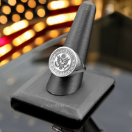 Sterling Silver U.S. Army Men's Signet Military Statement Ring