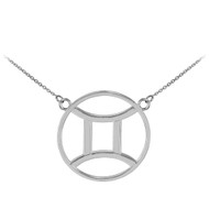 925 Sterling Silver Gemini Zodiac Sign Necklace