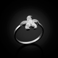 Dainty Sterling Silver Starfish Ring