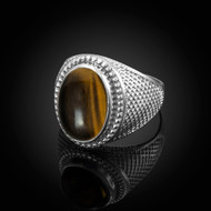 Sterling Silver Tiger Eye Statement Ring