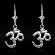 Sterling Silver Om (Aum) Mantra Yoga Earrings