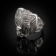 Sterling Silver Elephant Head Statement Ring