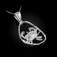 Sterling Silver Cancer Zodiac Sign DC Pendant Necklace