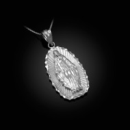 Sterling Silver Lady Virgin Mary DC Pendant Necklace