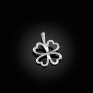 Sterling Silver Tiny Irish Shamrock Clover DC Charm Necklace