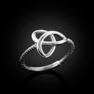 925 Sterling Silver Celtic Triquetra Ladies Trinity Ring