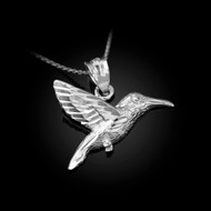 Sterling Silver Hummingbird DC Charm Necklace
