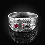 Sterling Silver Red CZ Scorpion Ring