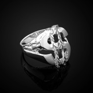 Sterling Silver Dollar Sign Nugget Ring