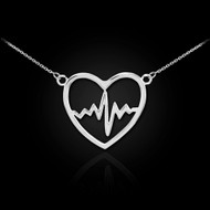 Sterling Silver Heart Pulse Necklace