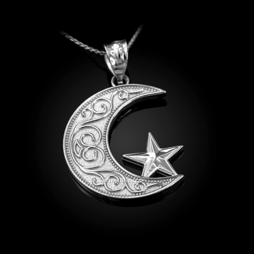 moon☪︎ Sterling Silver Islamic Crescent Moon Pendant Necklace