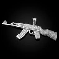 Sterling Silver AK-47 Rifle Pendant