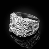 Sterling Silver Mens DC Nugget Ring