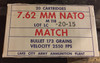 M118 Match 7.62 x 51 Lake City