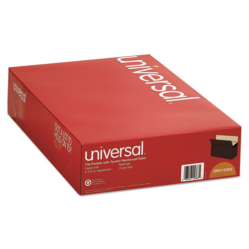 EA. Redrope Expanding File Pockets. 5.25" Expansion. Legal. 10/Box