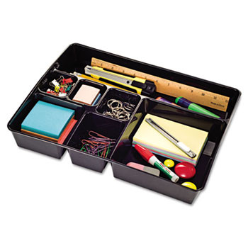 Deep Drawer Organizer, 7 Sections, 15 x 11 7/8 x 2 3/4, Black