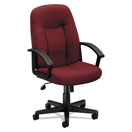 VL601 Series Executive High-Back Swivel/Tilt Chair, Burgundy Fabric/Black Frame