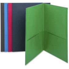 BX. Two-Pocket Folders - Letter - 8 1/2" x 11" Sheet Size - 125 Sheet Capacity - 2 Internal Pocket(s) - Paper - Assorted - 2.20 lb - Recycled - 25 / Box