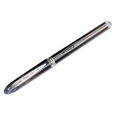 EA. VISION ELITE Stick Roller Ball Pen, Super-Fine 0.5mm, Black Ink, Black Barrel