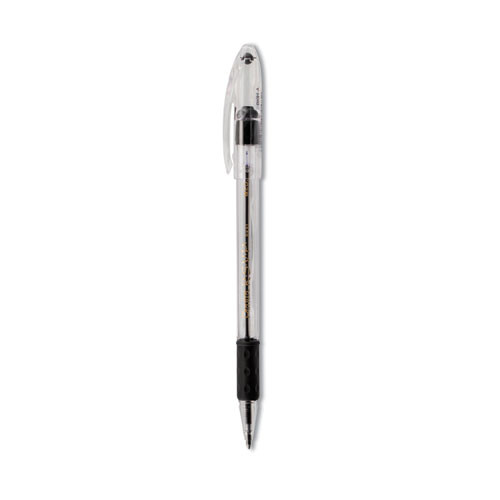 BX. Stick Ballpoint Pen, 1mm, Trans Black Barrel, Black Ink, Dozen