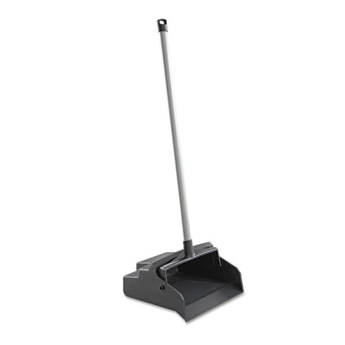 EA. LobbyMaster Plastic Dust Pan, 12w x 37h, Black Pan/White Handle