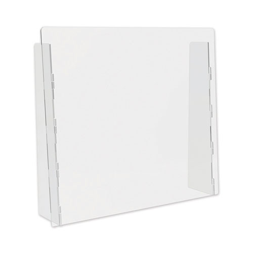 CS. Counter Top Barrier with Full Shield, 27" x 6" x 23.75", Polycarbonate, Clear, 2/Carton