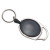 PK. Carabiner-Style Retractable ID Card Reel, 30" Extension, Smoke, 6/Pack