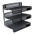 EA. Deluxe Mesh Three-Tier Desk Shelf, 3 Sections, Letter Size Files, 13.25" x 9.25" x 12.38", Black