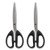 PK. Ambidextrous Stainless Steel Scissors, 8" Long, 3.86" Cut Length, Black Straight Symmetrical Handle, 2/Pack