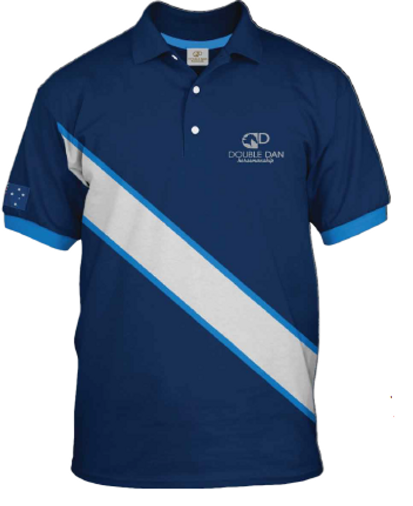 Blue Diagonal Stripe Polo Shirt