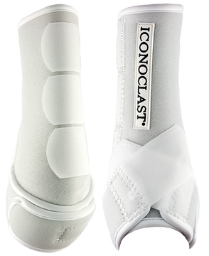 Iconoclast® Orthopedic Support Boots feature our patented Double Sling Straps® for unparalleled lateral support. With its evenly distributed support to the suspensory branches, Iconoclast® is the only boot that truly lifts and cradles the equine leg. Designed to reduce joint interference and restriction, this is the perfect all around boot for every equine discipline.
 
Designed to use every day while riding to aid in the prevention of soft tissue damage of the lower legs, Iconoclast® Orthopedic Support Boots will help your horse feel more confident with each step he takes, in and out of the arena.