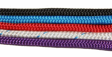 Black, blue, red, white with blue fleck, purple