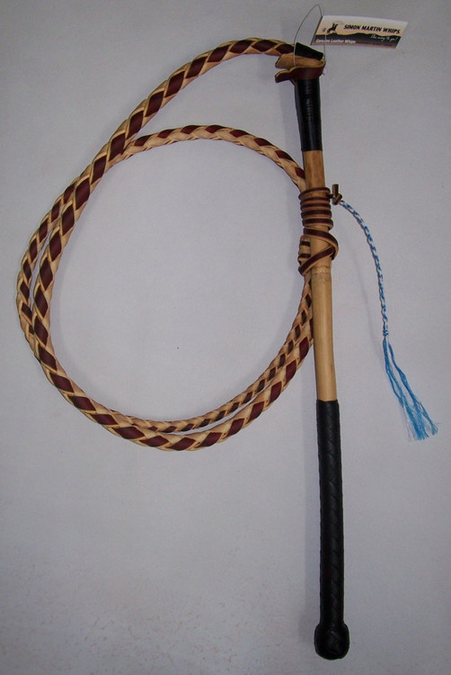 5ft Stripey Cowhide Stockwhip + FREE Intro to Whip Cracking DVD
