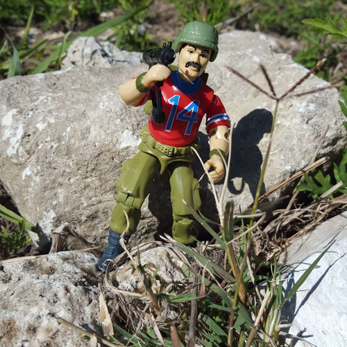 1985 GI Joe Bazooka getting ready to fire on Cobra