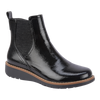Twin Gusset Ankle Wedge Boots Black Patent Twin Gusset Ankle Wedge Boots Black Patent