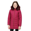 Regatta Fabrizia II Girls Full Zip Parka Hood Quilted Coat Raspberry Radiance