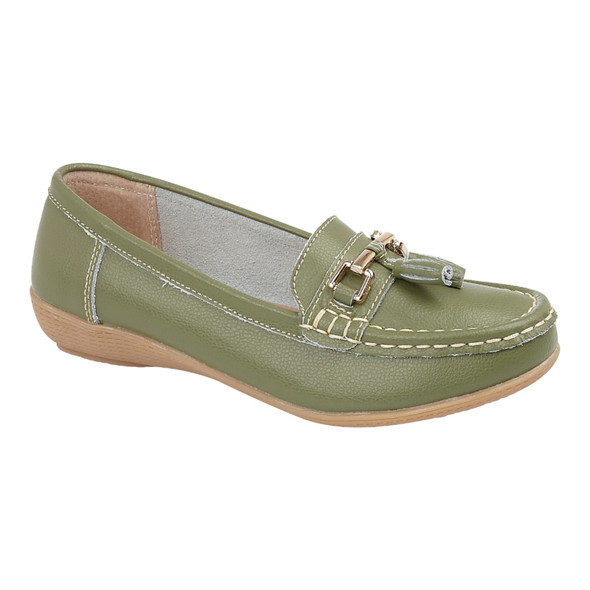 Jo & Joe Women's Leather Slip On Moccasin Shoes Mistletoe Green Jo & Joe Women's Leather Slip On Moccasin Shoes Mistletoe Green