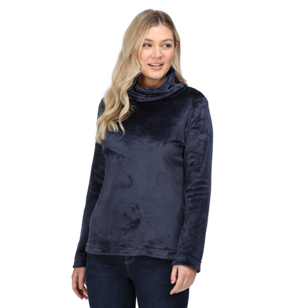 Regatta Womens Radmilla Pullover Turtle Neck Top Navy Fluffy