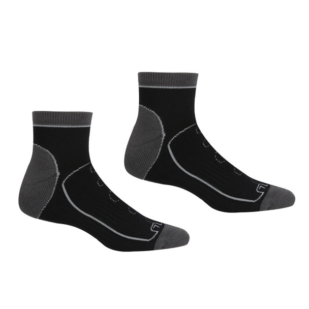 Regatta Mens 2 Pack Trail Socks Lightweight Stretch Comfort Black Dark Steel Regatta Mens 2 Pack Trail Socks Lightweight Stretch Comfort Black Dark Steel