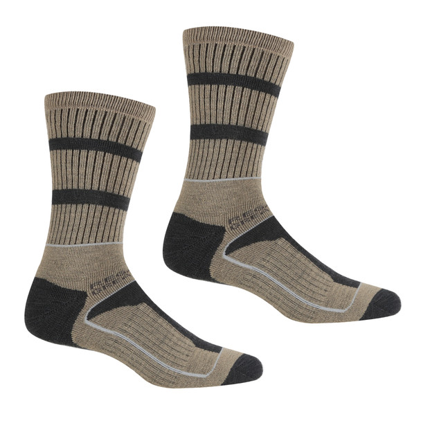 Regatta Mens Walking Socks 3 Season Comfortable Socks 2 Pack Moccasin