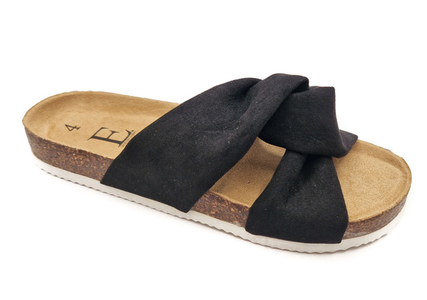 Shoes by Emma Ancona Womens Cork Slip On Sandals Black